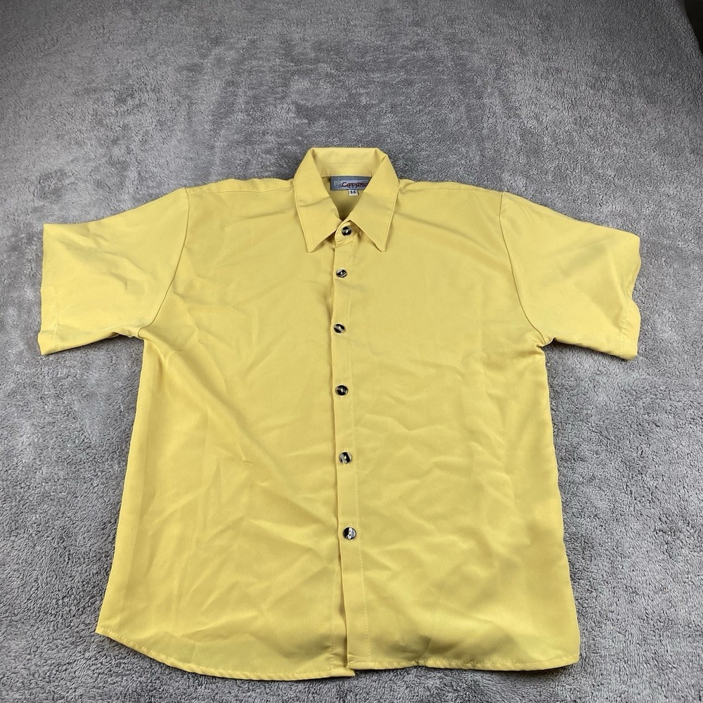 Lavana USA Shirt Buttons‎ Womens 14 Yellow Short Sleeve